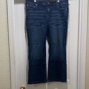 INC International Concepts Dark Blue Boot Cut Jeans
